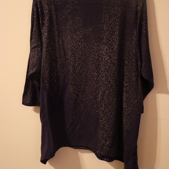 Lavish Purple with gold textured marks and dots, 3/4 sleeve dress shirt, 1XL - Picture 8 of 8